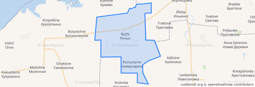 Mapa de ubicacion de Ручьевское сельское поселение.