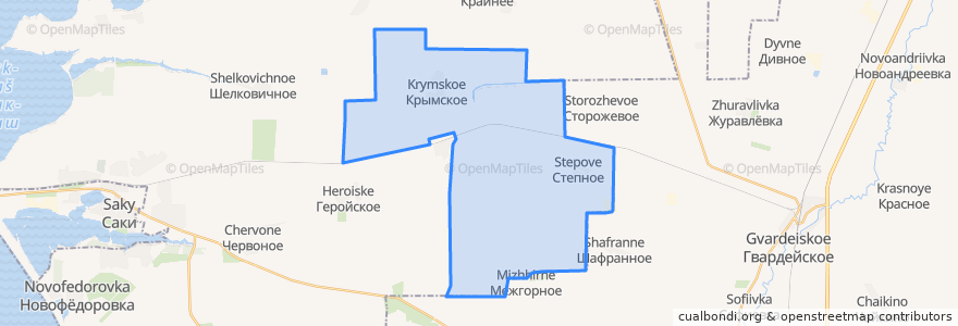 Mapa de ubicacion de Крымское сельское поселение.