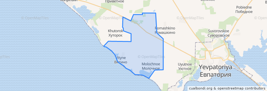 Mapa de ubicacion de Молочненское сельское поселение.