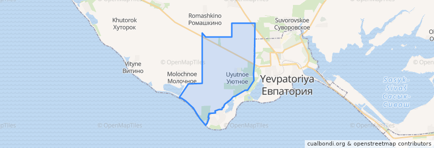 Mapa de ubicacion de Уютненское сельское поселение.