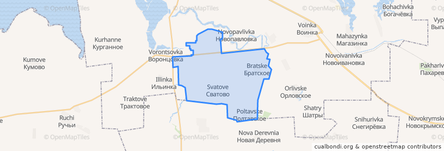 Mapa de ubicacion de Братское сельское поселение.