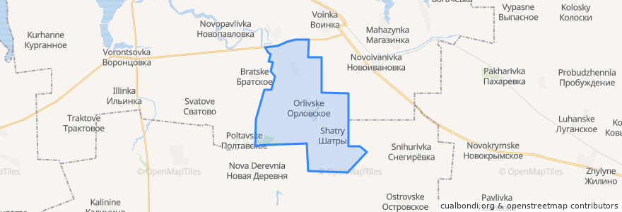 Mapa de ubicacion de Орловское сельское поселение.