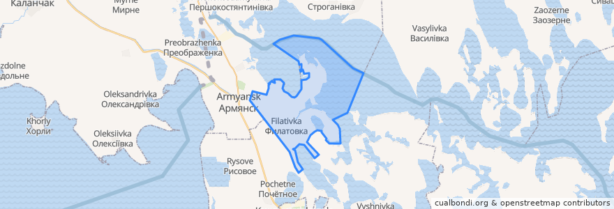 Mapa de ubicacion de Филатовское сельское поселение.