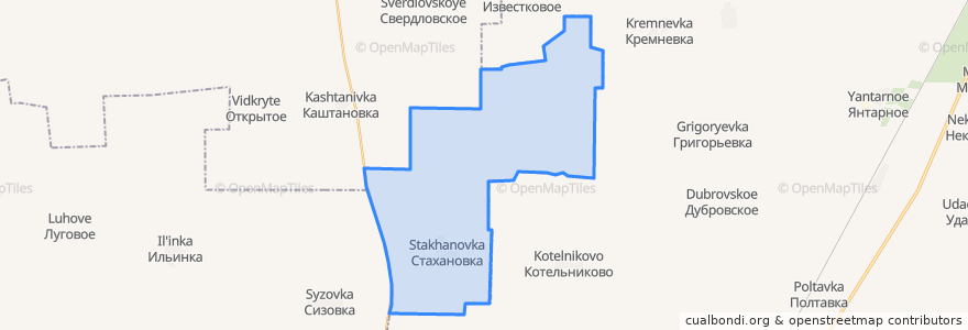 Mapa de ubicacion de Стахановское сельское поселение.