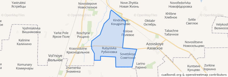 Mapa de ubicacion de Кондратьевское сельское поселение.