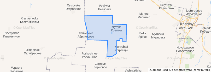 Mapa de ubicacion de Крымковское сельское поселение.