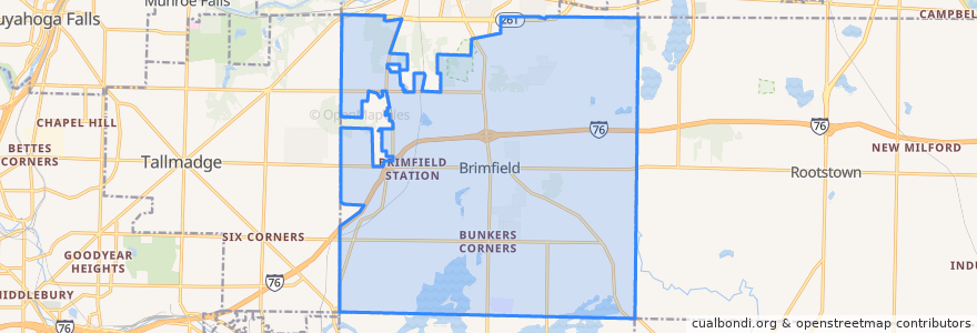 Mapa de ubicacion de Brimfield Township.