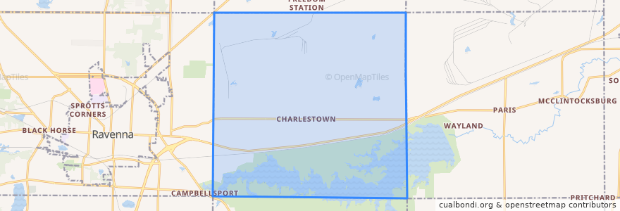 Mapa de ubicacion de Charlestown Township.