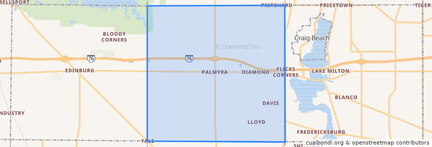 Mapa de ubicacion de Palmyra Township.