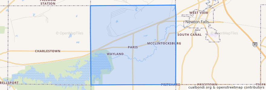 Mapa de ubicacion de Paris Township.