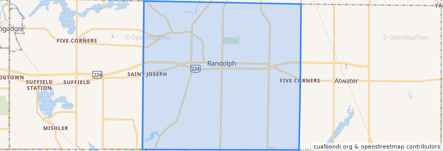 Mapa de ubicacion de Randolph Township.