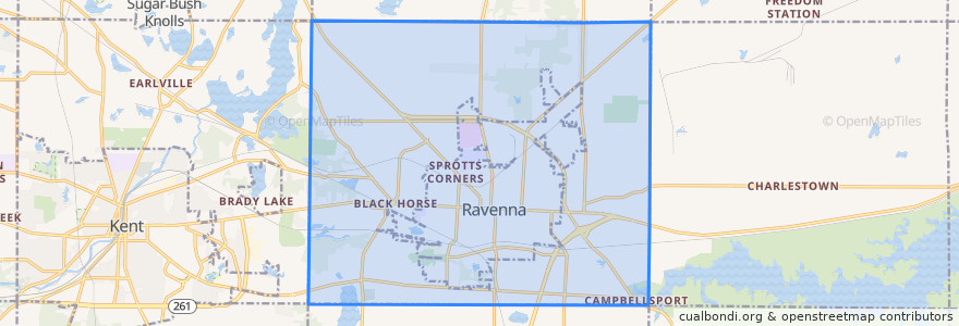 Mapa de ubicacion de Ravenna Township.
