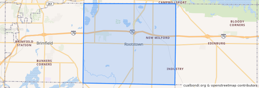 Mapa de ubicacion de Rootstown Township.