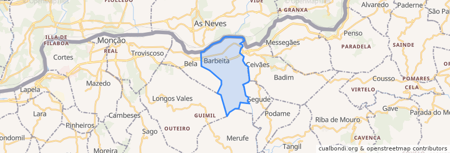 Mapa de ubicacion de Barbeita.