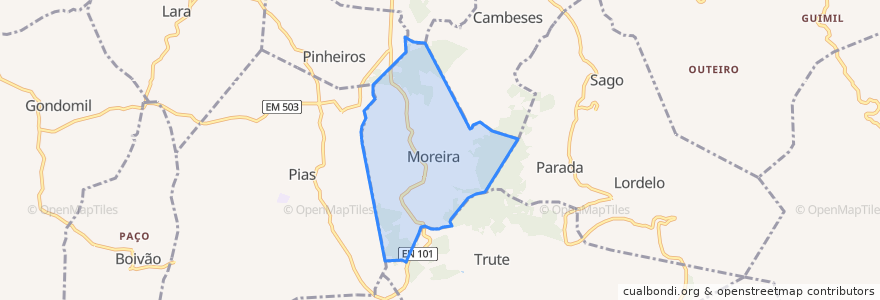 Mapa de ubicacion de Moreira.