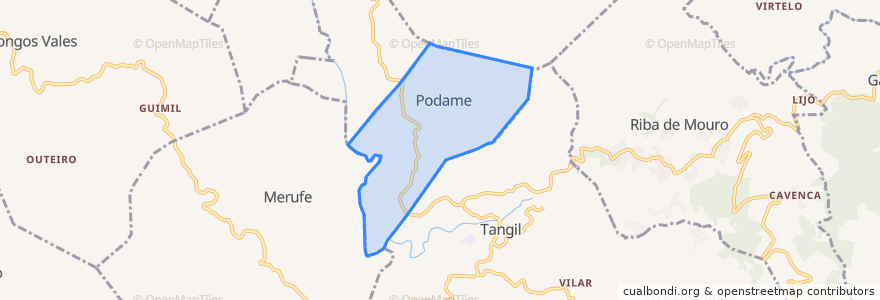 Mapa de ubicacion de Podame.