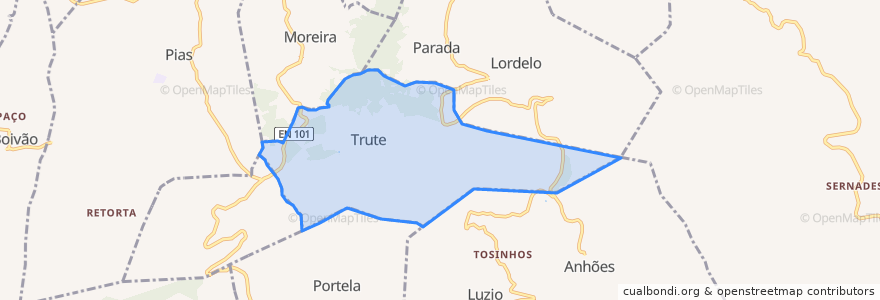 Mapa de ubicacion de Trute.