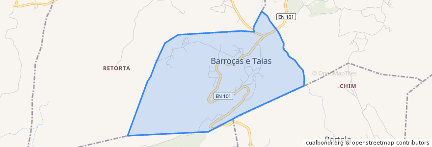 Mapa de ubicacion de Barroças e Taias.