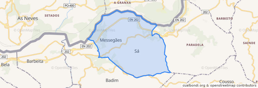 Mapa de ubicacion de Messegães, Valadares e Sá.