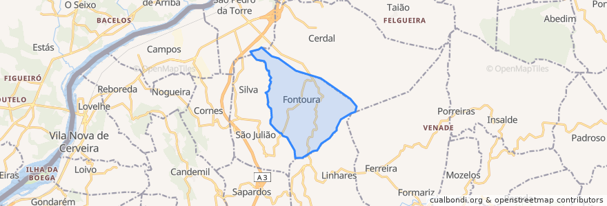 Mapa de ubicacion de Fontoura.