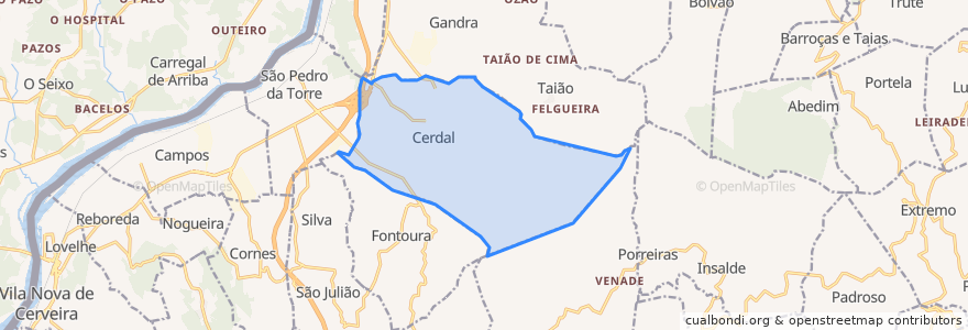 Mapa de ubicacion de Cerdal.