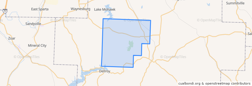 Mapa de ubicacion de Harrison Township.