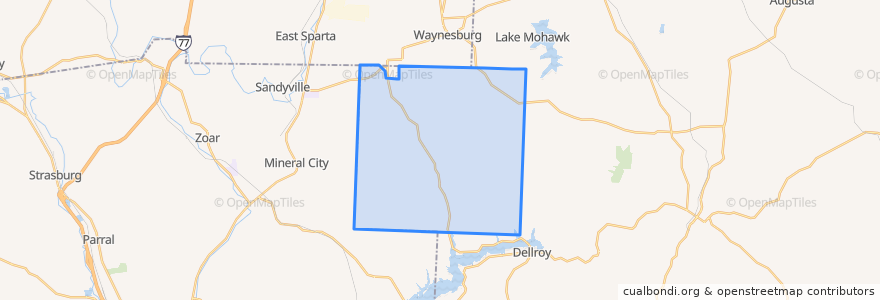 Mapa de ubicacion de Rose Township.