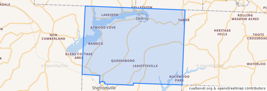 Mapa de ubicacion de Monroe Township.