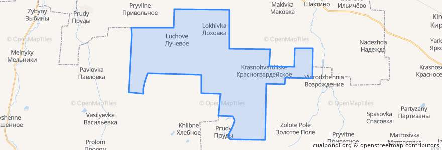 Mapa de ubicacion de Красногвардейское сельское поселение.