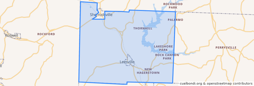 Mapa de ubicacion de Orange Township.