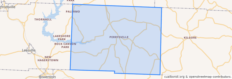 Mapa de ubicacion de Perry Township.