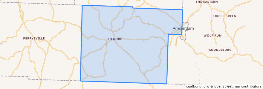 Mapa de ubicacion de Loudon Township.
