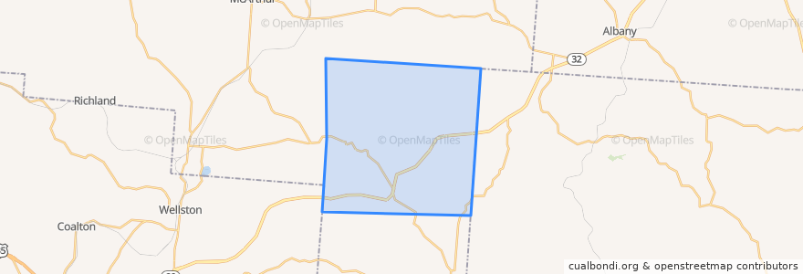 Mapa de ubicacion de Vinton Township.
