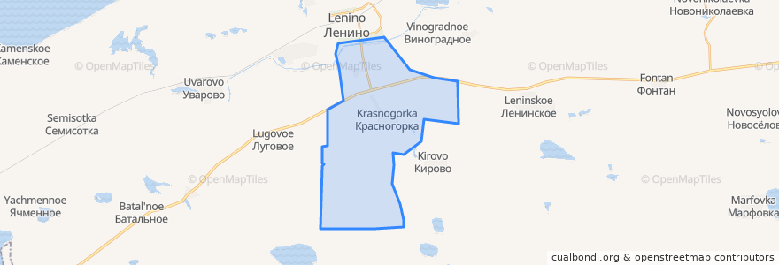 Mapa de ubicacion de Красногорское сельское поселение.