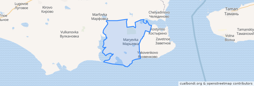 Mapa de ubicacion de Марьевское сельское поселение.