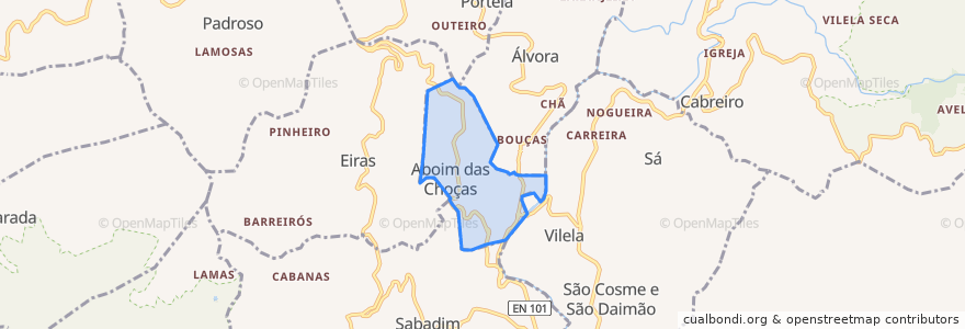 Mapa de ubicacion de Aboim das Choças.