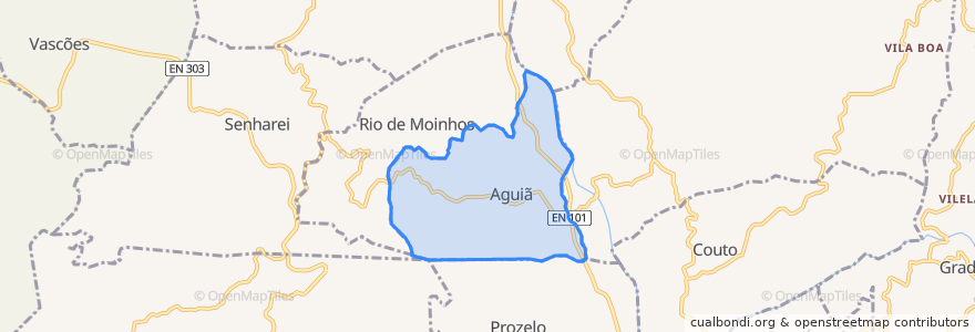 Mapa de ubicacion de Aguiã.