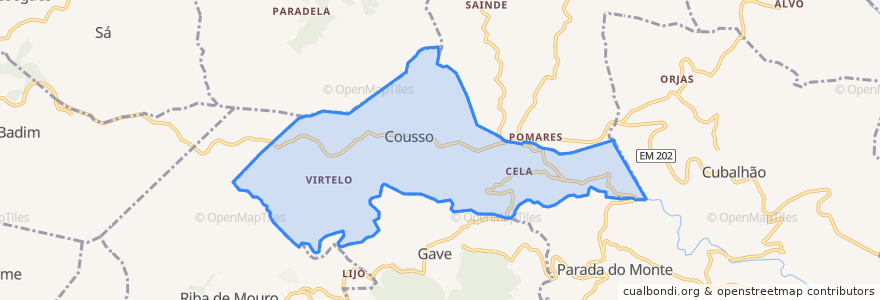 Mapa de ubicacion de Cousso.