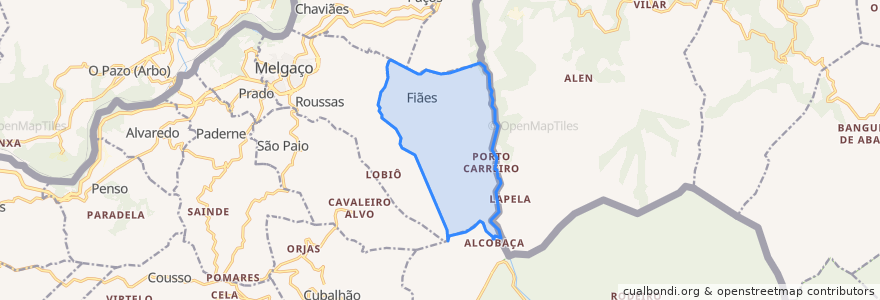 Mapa de ubicacion de Fiães.