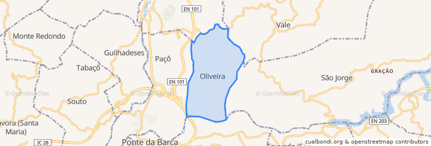 Mapa de ubicacion de Oliveira.