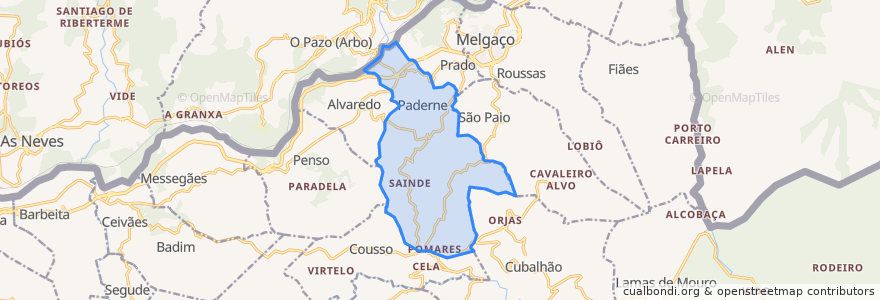 Mapa de ubicacion de Paderne.