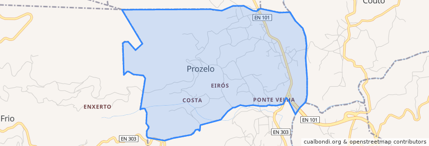 Mapa de ubicacion de Prozelo.