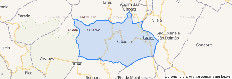 Mapa de ubicacion de Sabadim.