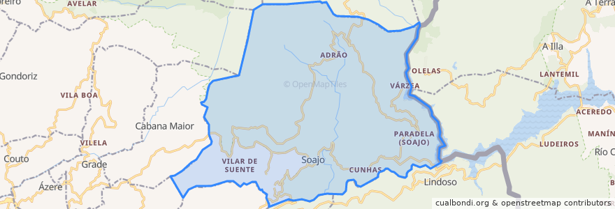 Mapa de ubicacion de Soajo.