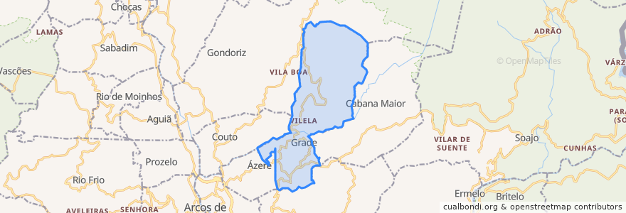 Mapa de ubicacion de Grade e Carralcova.