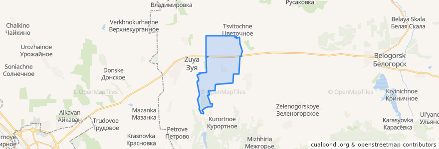 Mapa de ubicacion de Крымскорозовское сельское поселение.