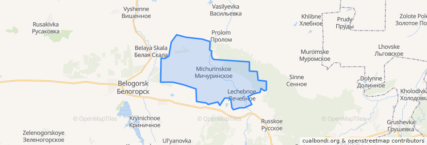 Mapa de ubicacion de Мичуринское сельское поселение.