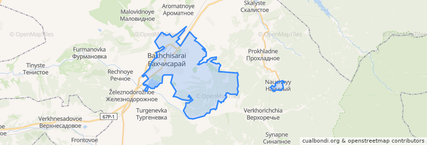 Mapa de ubicacion de городское поселение Бахчисарай.