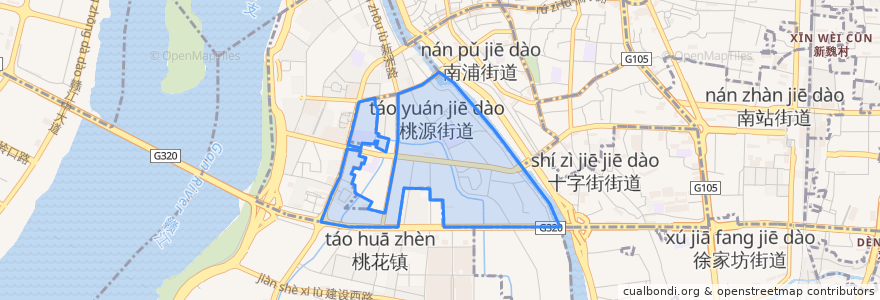 Mapa de ubicacion de 桃源街道.