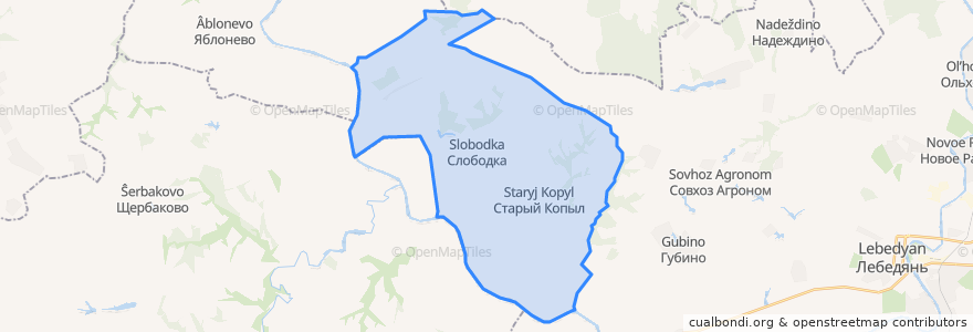 Mapa de ubicacion de Слободской сельсовет.